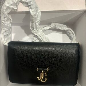 Jimmy Choo Black Crossbody Bag with Gold Accent